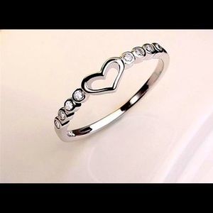 Silver Love Ring with CZ